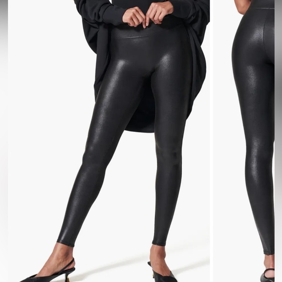 Spanx Faux Leather Leggings- Size Medium - Picture 1 of 4